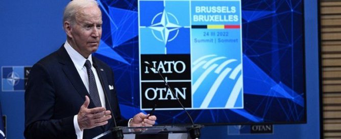 Presidente dos Estados Unidos, Joe Biden, durante entrevista coletiva na Bélgica BRENDAN SMIALOWSKI/AFP - 24.03.2022