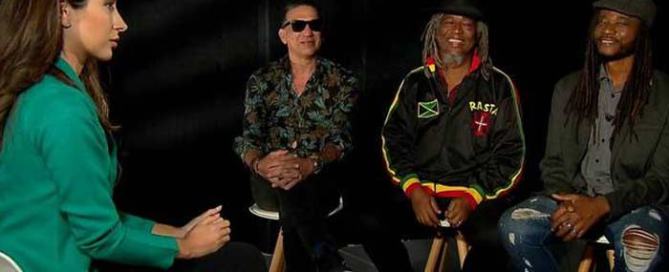 Os integrantes do Cidade Negra falam ao Domingo Espetacular sobre o processo contra Toni Garrido DIVULGAÇÃO/RECORD TV