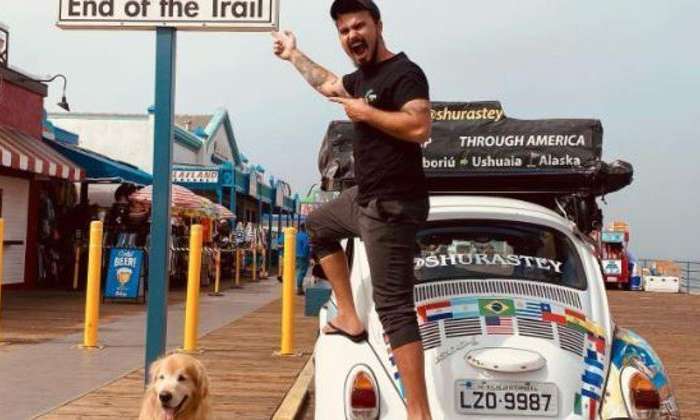 Jesse Koz e seu cão Shurastey iam para o Alasca quando morreram em um acidente REPRODUÇÃO/REDES SOCIAIS - 25.05.2022