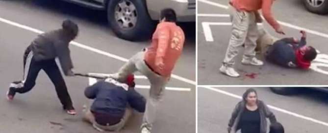 A vítima tomou 5 facadas, além de chutes e socos REPODUÇÃO/TWITTER/@NYPOST