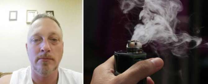 Dustin Fitzgerald utilizou vape 12 horas por dias durante dez meses e teve uma pneumonia REPRODUÇÃO FACEBOOK/DUSTIN FITZGERALD; PIXABAY - MONTAGEM R7