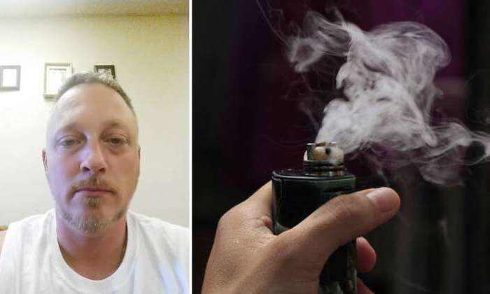 Dustin Fitzgerald utilizou vape 12 horas por dias durante dez meses e teve uma pneumonia REPRODUÇÃO FACEBOOK/DUSTIN FITZGERALD; PIXABAY - MONTAGEM R7