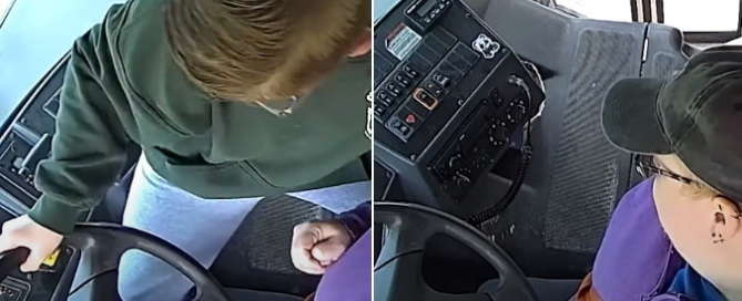 Dillon Reeves, de 13 anos, entrou em ação ao ver motorista passando mal MONTAGEM R7/DIVULGAÇÃO WARREN CONSOLIDATED SCHOOLS/REPRODUÇÃO ABC NEWS