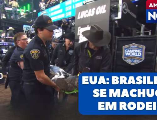 Américas No Ar – 14/07/25 – Peão brasileiro cai de touro e deixa rodeio de maca nos EUA